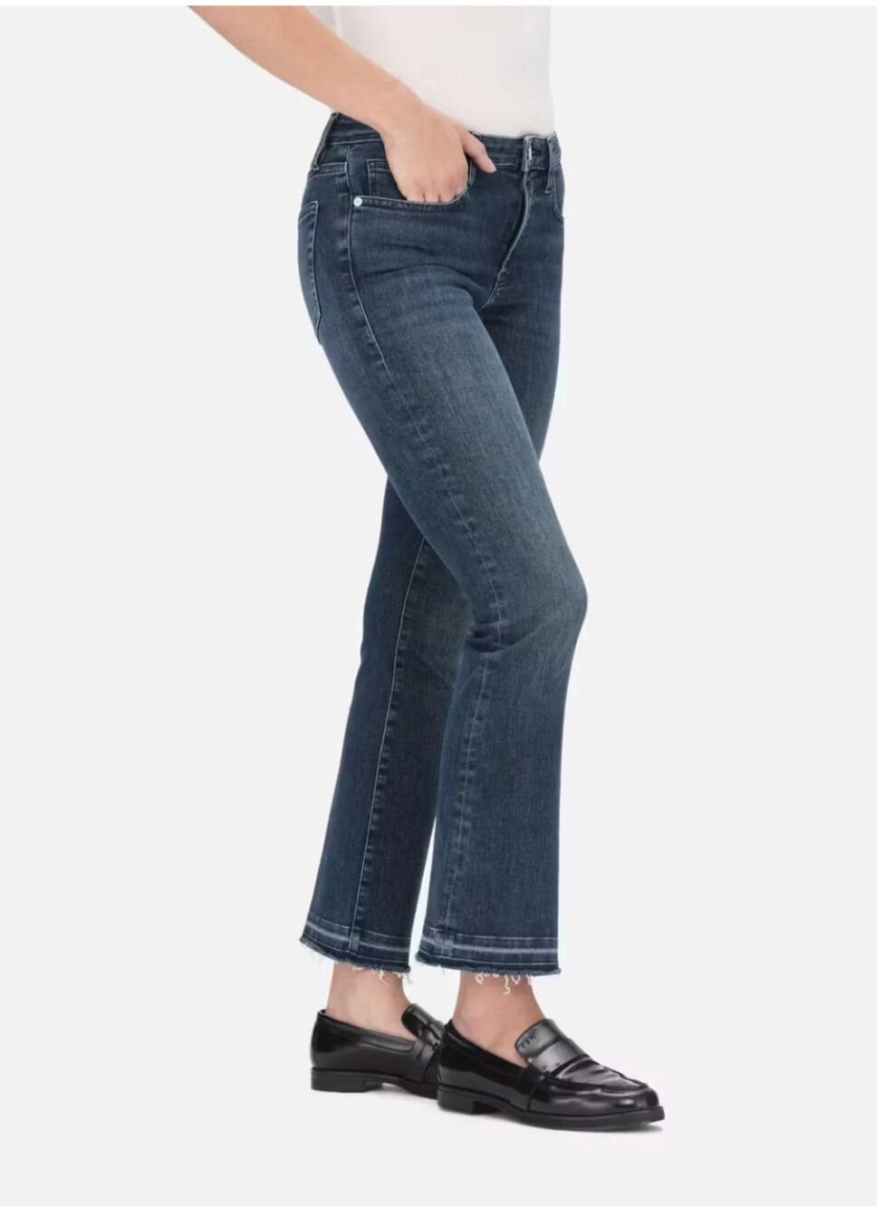 FRAME NWT Le Crop Mini Boot Kick Crop Denim Jean in Moonstone // 00